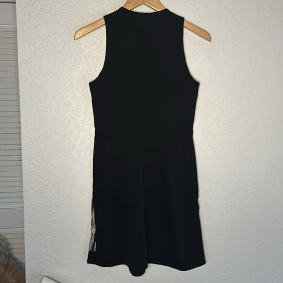 Rebecca Taylor Silk Artsy Front Zip Dress Black Watercolor Camo Cocktail Party - Picture 8 of 8